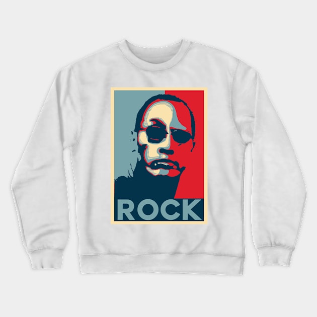 Rock for President 2020 Crewneck Sweatshirt by DankSpaghetti